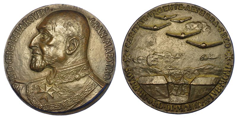 SOVRANO MILITARE ORDINE DI MALTA. LUDOVICO CHIGI ALBANI DELLA ROVERE (GRAN MAESTRO), 1866-1951. Medaglia 1950.  - Auction Numismatics - Cambi Casa d'Aste