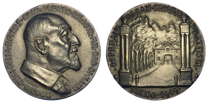 SOVRANO MILITARE ORDINE DI MALTA. LUDOVICO CHIGI ALBANI DELLA ROVERE (GRAN MAESTRO), 1866-1951. Medaglia 1949.  - Auction Numismatics - Cambi Casa d'Aste