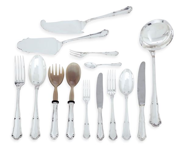 Servizio di posate. Argenteria italiana del XX secolo. Argentiere Rino Greggio, Padova