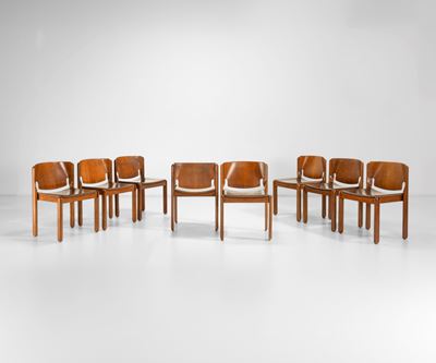 Set di Otto Sedie Impilabili Mod. 122