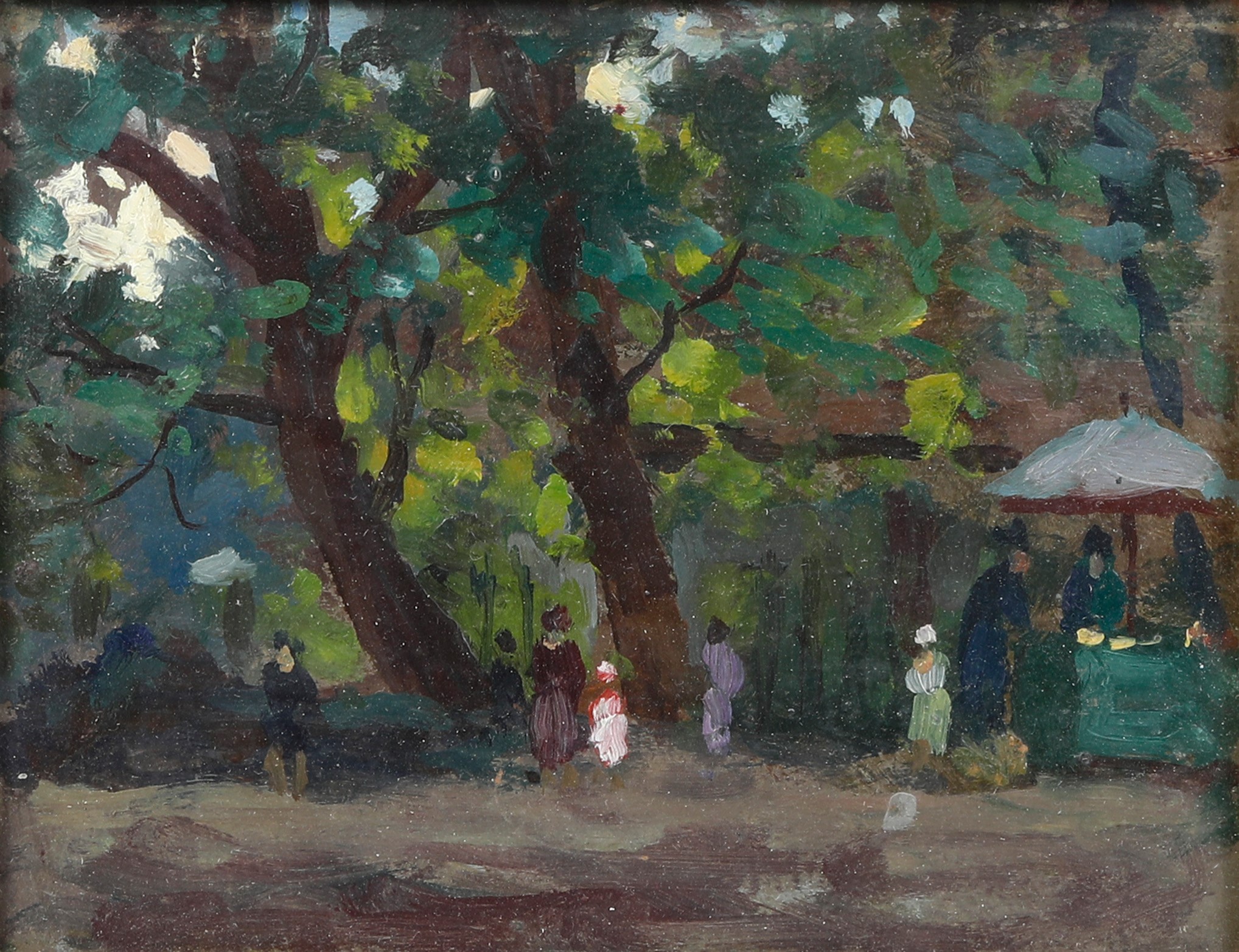 Carlo Follini - Paesaggio, olio su tavola