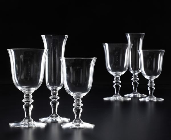 Servizio di calici “Vence”. Francia, Manifattura Baccarat, XX secolo. 