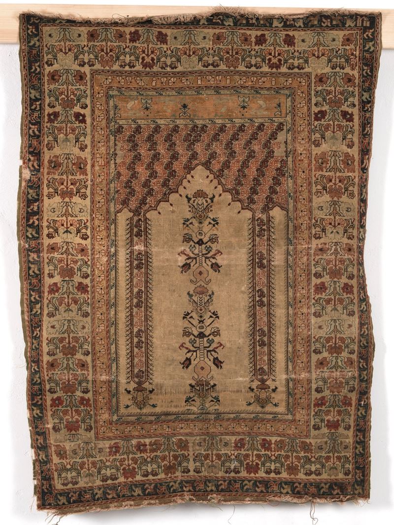 Preghiera Panderma, Anatolia inizio XX secolo  - Asta Tappeti Antichi - Cambi Casa d'Aste