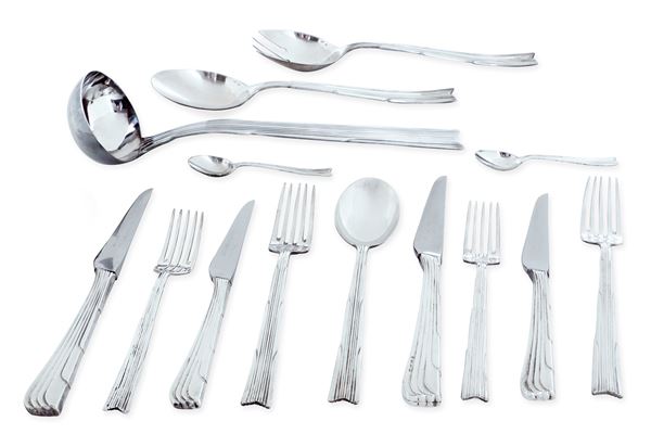 Set di posate. Designer Paolo Portoghesi, argenteria Rossi & Arcandi per Cleto Munari Editore, Italia 1983