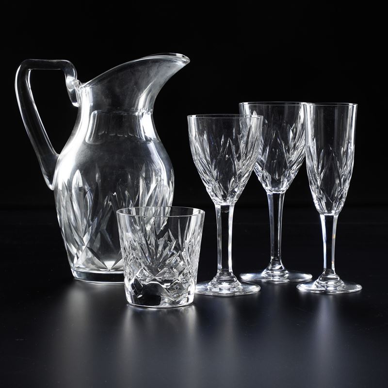 Servizio di calici “Chantilly” Francia, Manifattura Saint Louis, seconda metà del XX secolo  - Asta L'Art  de la Table - Cambi Casa d'Aste