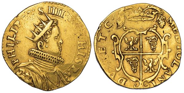 MILANO. FILIPPO IV D’ASBURGO, 1621-1665. Doppia da due o quadrupla s.d.