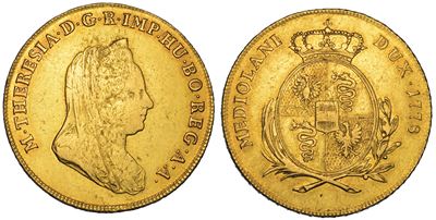 Milano. Maria Teresa D'asburgo, 1740-1780. da Due Doppie o Quadrupla 1778.