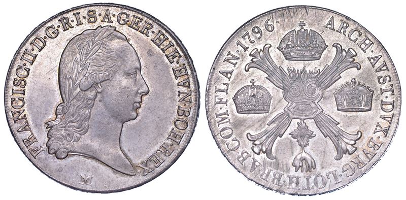 MILANO. FRANCESCO II D’ASBURGO-LORENA, 1792-1796. Scudo delle corone (o crocione) 1796.  - Auction Numismatics - Cambi Casa d'Aste