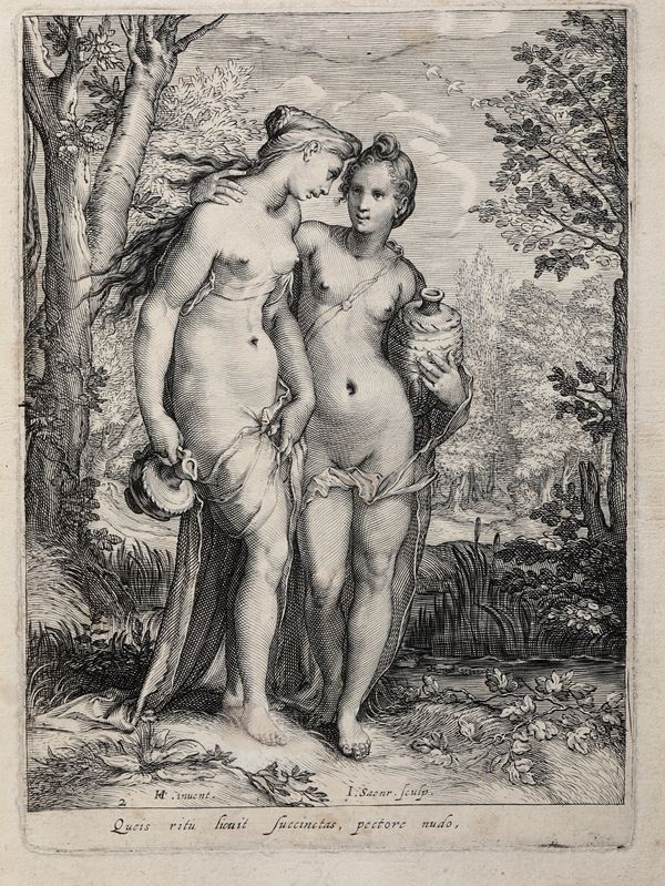 Jan Saenredam (Zaandam, 1565 – Assendelft, 1607) da un soggetto di Hendrick Goltzius Le ninfe con brocche 