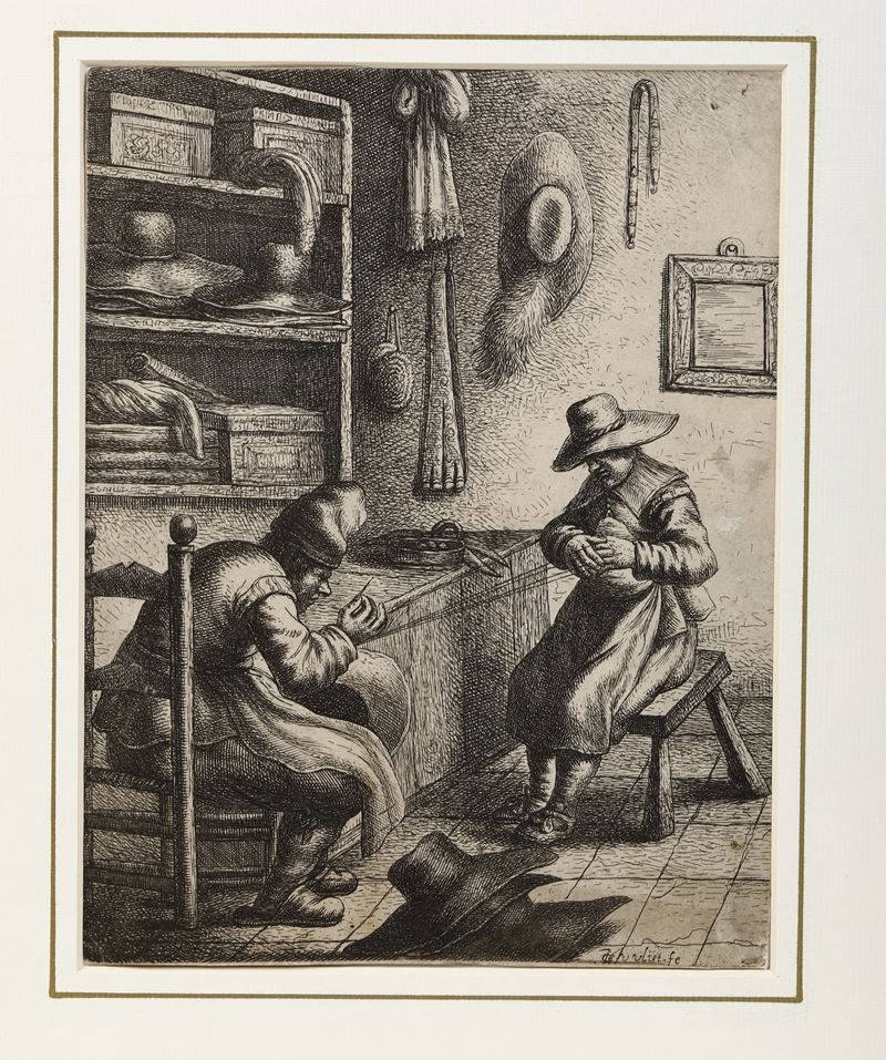 Jan Georg Van Der Vliet (1605-1688) Il Cappellaio  - Asta Stampe Antiche e Moderne - Cambi Casa d'Aste