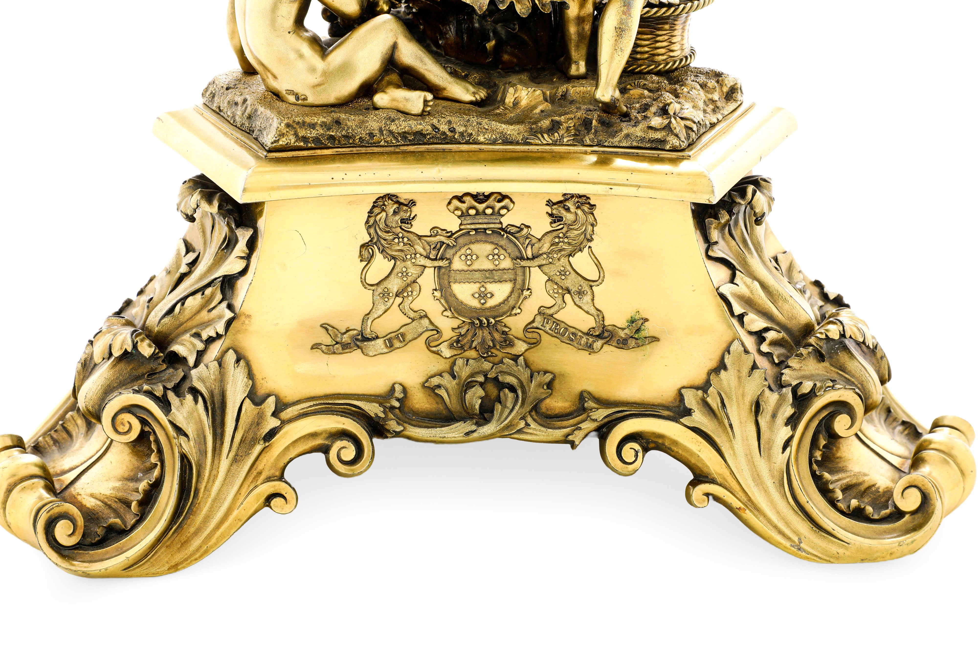 Monumentale Candelabro a Sei Fiamme. Londra 1839, Argentiere John Samuel Hunt