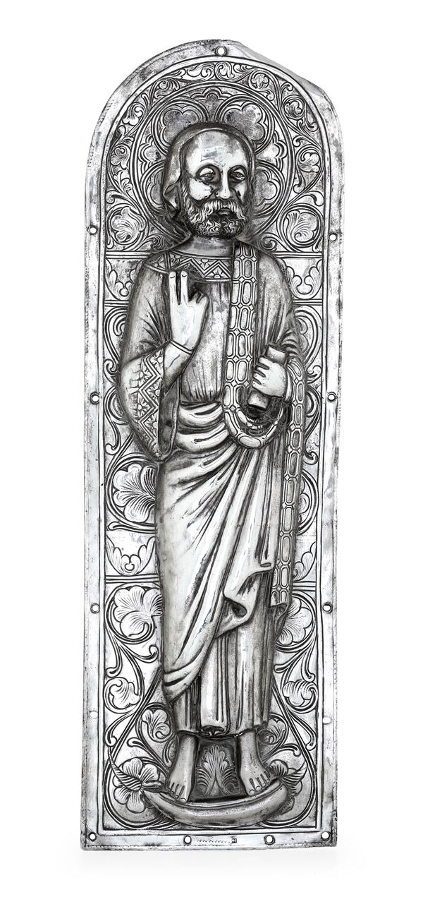 Placca raffigurante Evangelista. Penisola iberica o colonie ispano-portoghesi, XIX-XX secolo