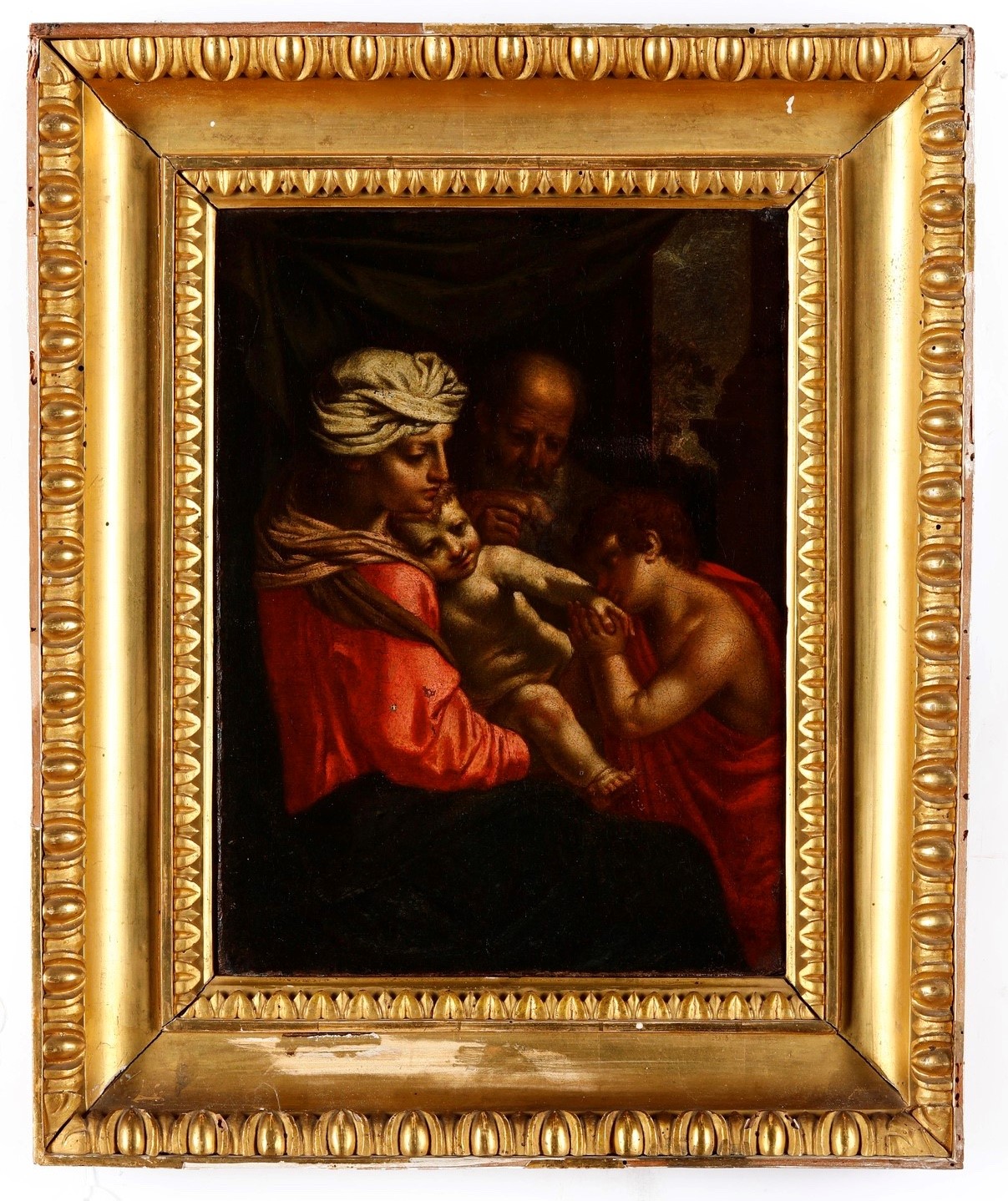 Simone Cantarini Detto il Pesarese - Sacra Famiglia con San Giovannino, olio su tela