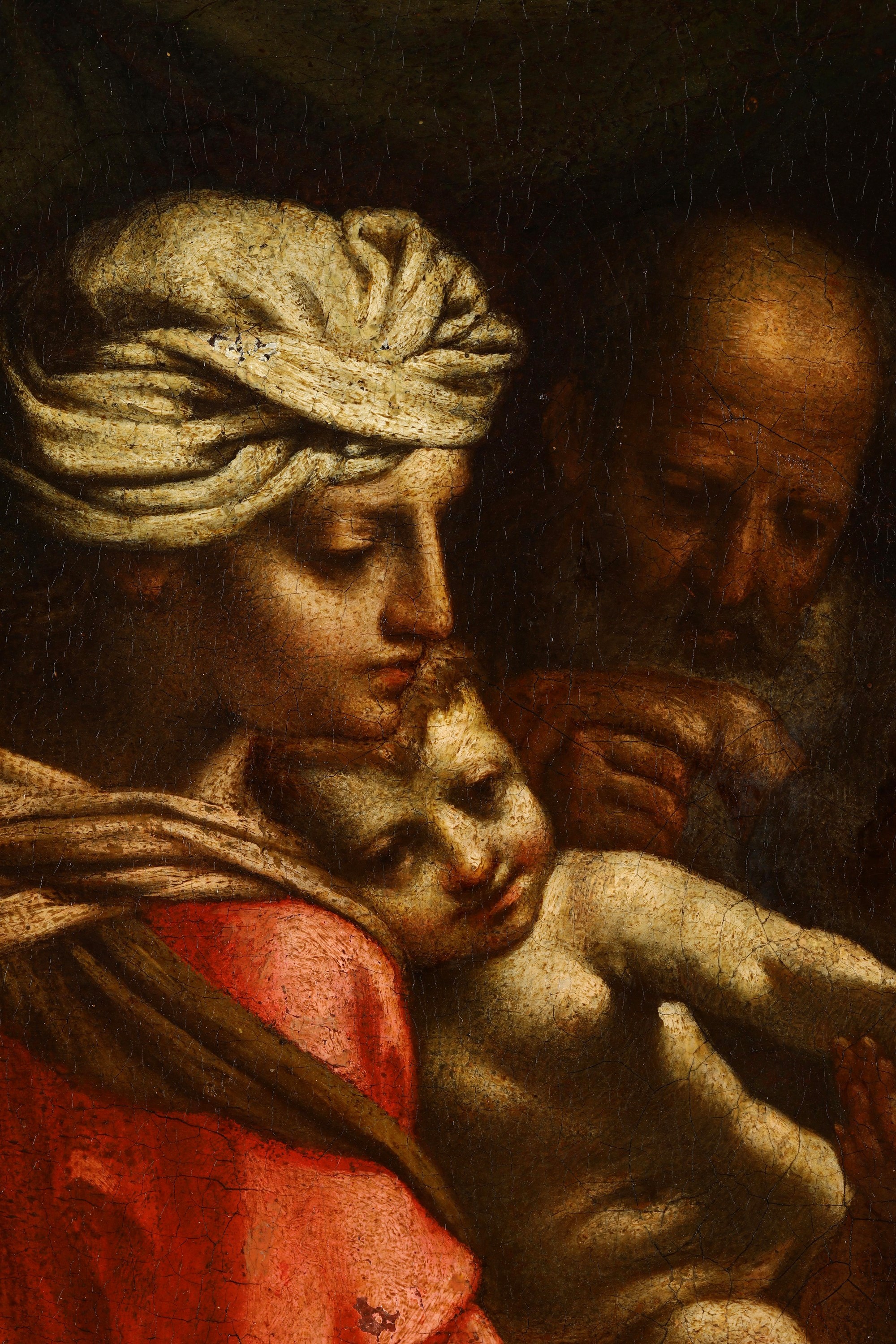 Simone Cantarini Detto il Pesarese - Sacra Famiglia con San Giovannino, olio su tela