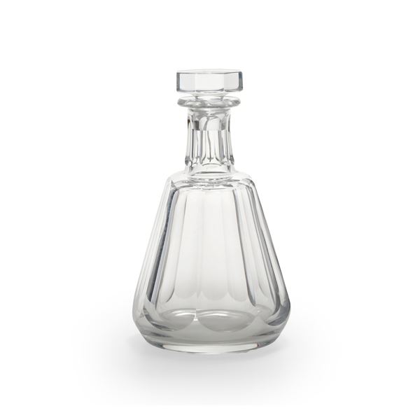 Bottiglia con tappo. <BR>Francia, Manifattura Baccarat, XX secolo.