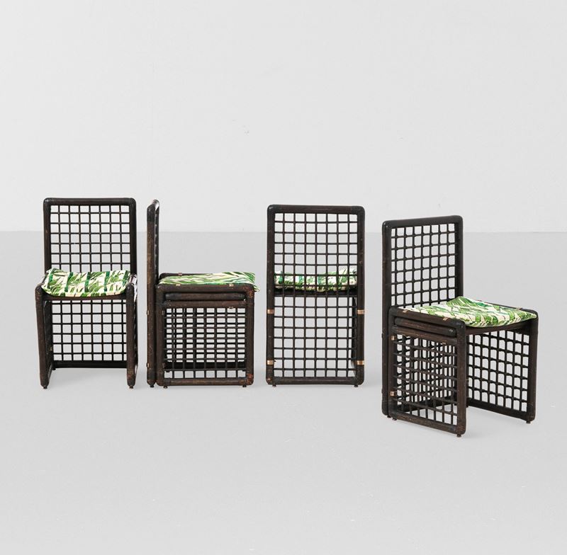 Afra e Tobia Scarpa : Quattro sedie della serie Basilian  - Auction Design - Cambi Casa d'Aste