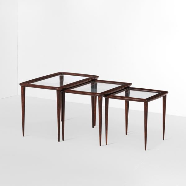 Ico Parisi - Tre tavoli bassi sovrapponibili mod. 401