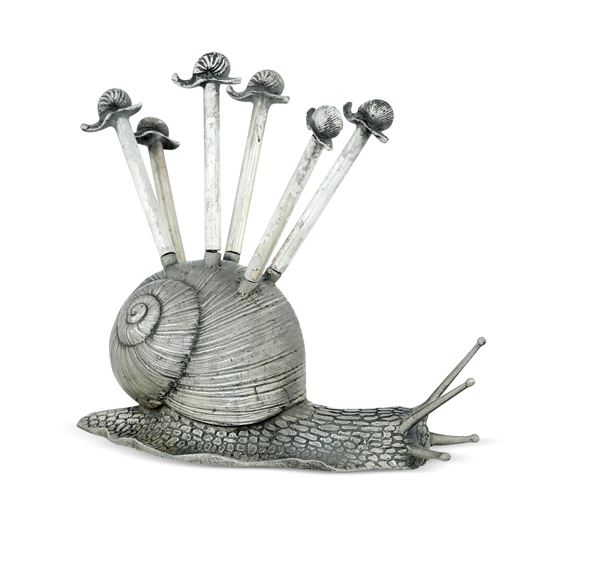 Forchettine per escargot. Argenteria italiana del XX secolo, argentiere Cesa, Alessandria