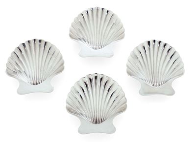 Quattro Saliere a Conchiglia. Usa, Tiffany, XX Secolo