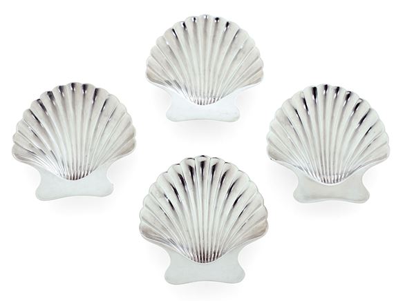 Quattro saliere a conchiglia. USA, Tiffany, XX secolo
