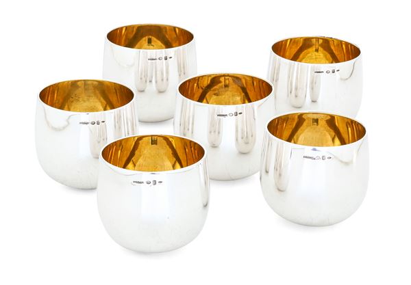 Sei bicchieri. Argenteria italiana del XX secolo, Maison Bulgari, Roma 1975