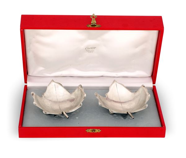 Coppia di ciotoline di foglia. Maison Cartier XX secolo