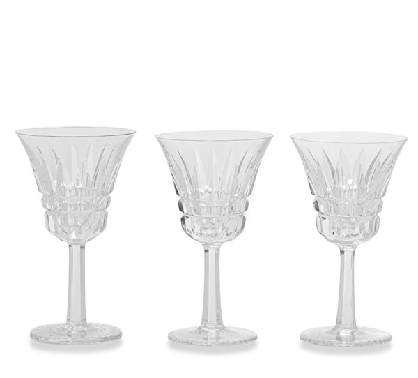 Sei calici in cristallo. Manifattura italiana, XX secolo