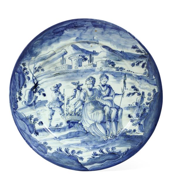 Piatto “reale” Albisola, fabbrica Grosso, fine del XVII secolo 