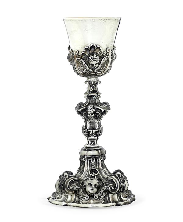 Calice. Argentria barocca italiana del XVIII secolo (apparentemente privo di punzonatura)