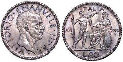 Regno D’italia. Vittorio Emanuele III di Savoia, 1900-1946. 20 Lire 1928/vi. Littore.