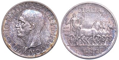 Regno D’italia. Vittorio Emanuele III di Savoia, 1900-1946. 20 Lire 1936/a. XIV. Impero.