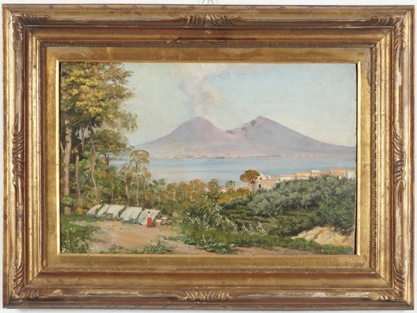 Giovanni Battista Filosa - Paesaggio con il Vesuvio sullo sfondo