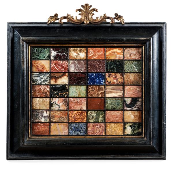 Campionario di marmi e pietre dure colorate. Probabilmente Roma, XVIII secolo