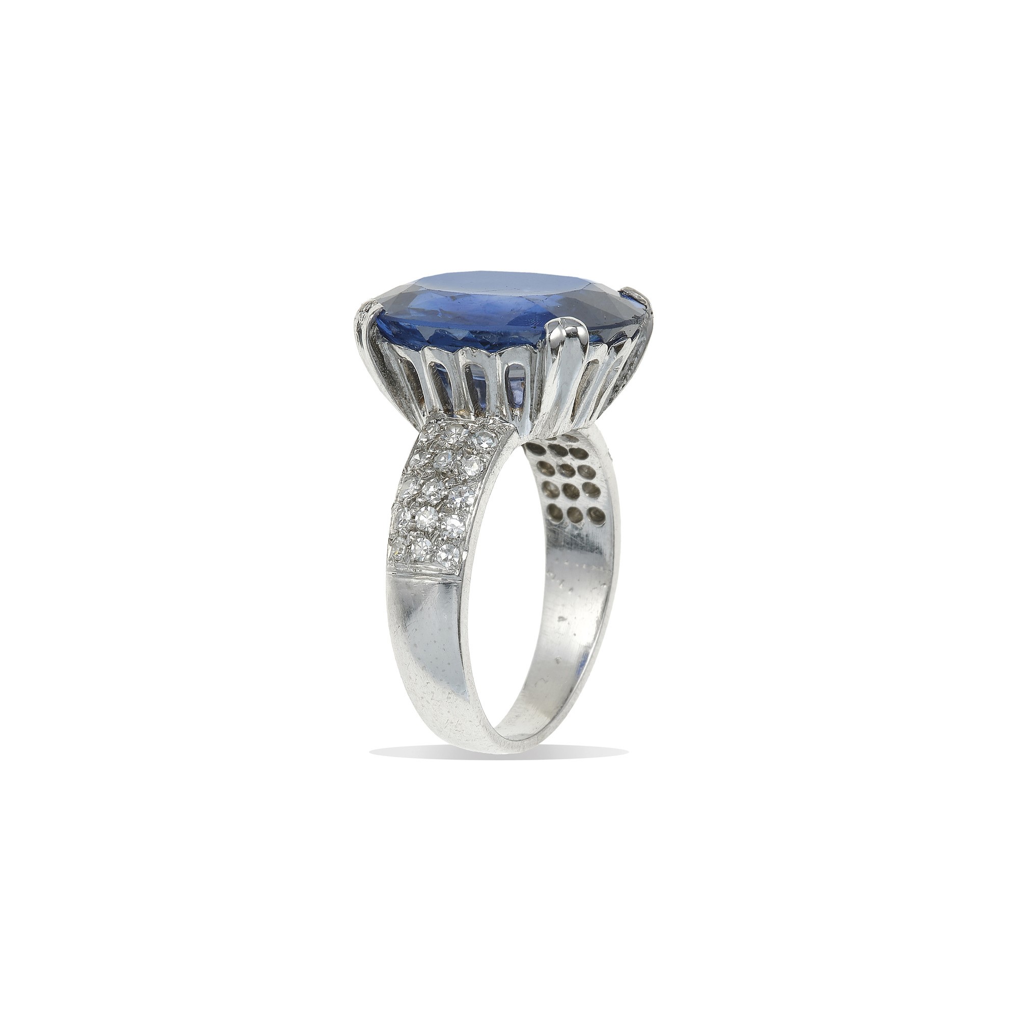 Anello con Zaffiro Sri Lanka di Ct 9.40 Circa, Nessuna Indicazione di Riscaldamento