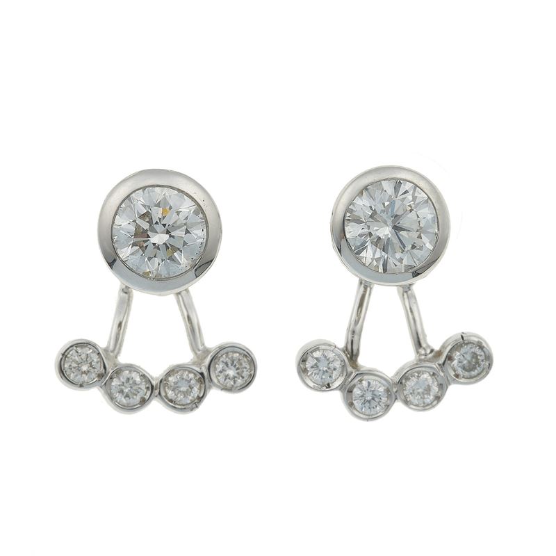 Pair of brilliant-cut diamond earrings  - Auction Jewels - Cambi Casa d'Aste
