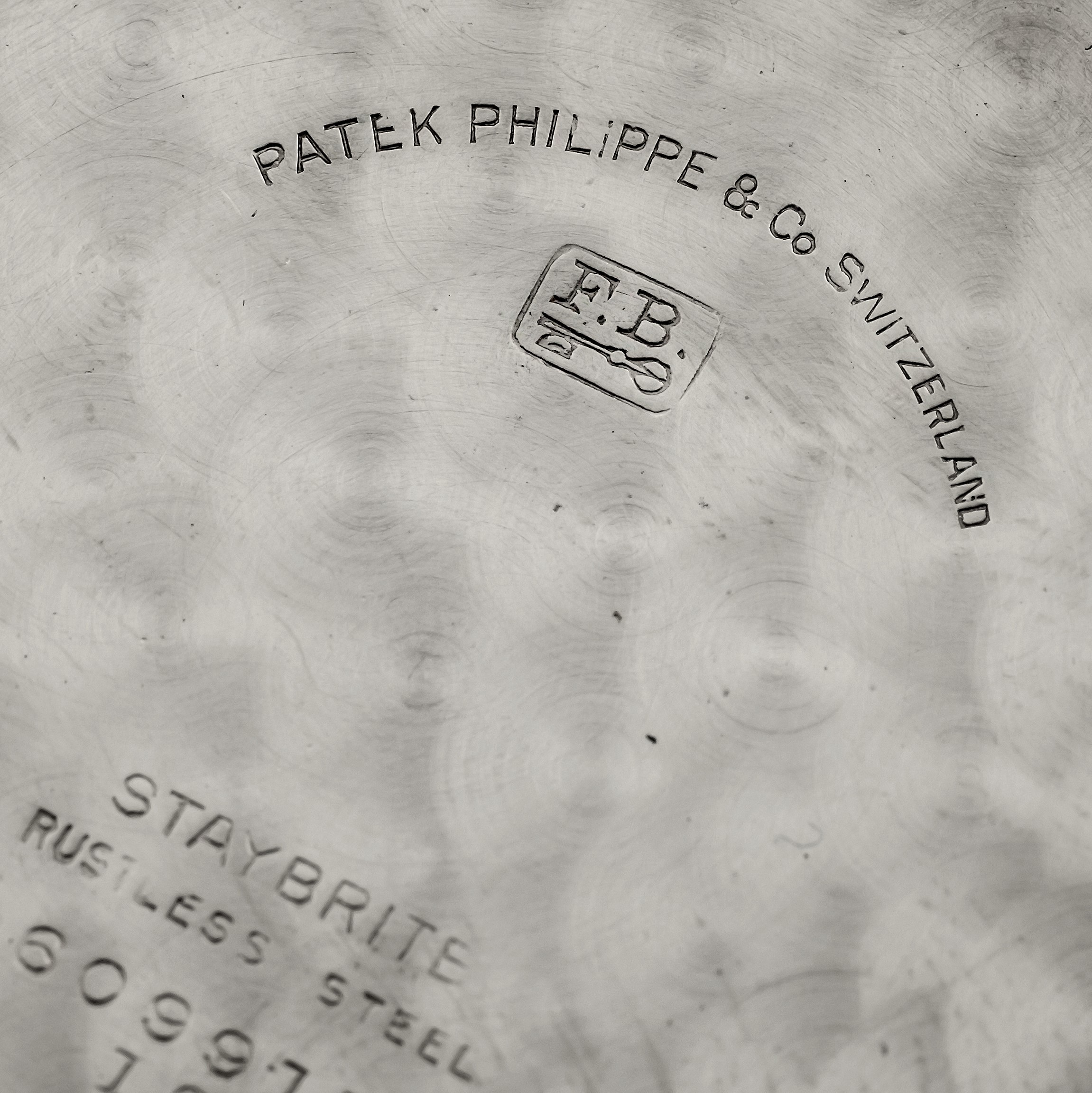 Patek Philippe - Tasca Openface "eberhard Milano" in Acciaio, Cassa F. Borgel, Quadrante Argento ...