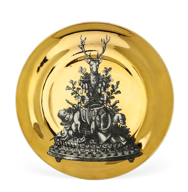 Grande piatto “Panoplie” Milano, Manifattura Fornasetti, 1950 circa