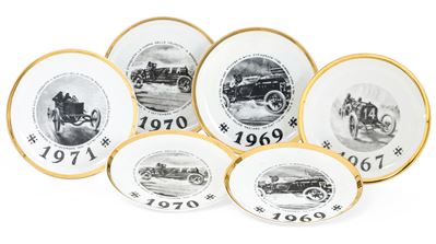 Sei Piatti "serie per il 50° Salone Internazionale Dell'auto di Torino", 1967-1971