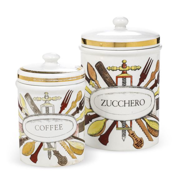 Due vasi Milano, Manifattura Fornasetti, 1950 circa