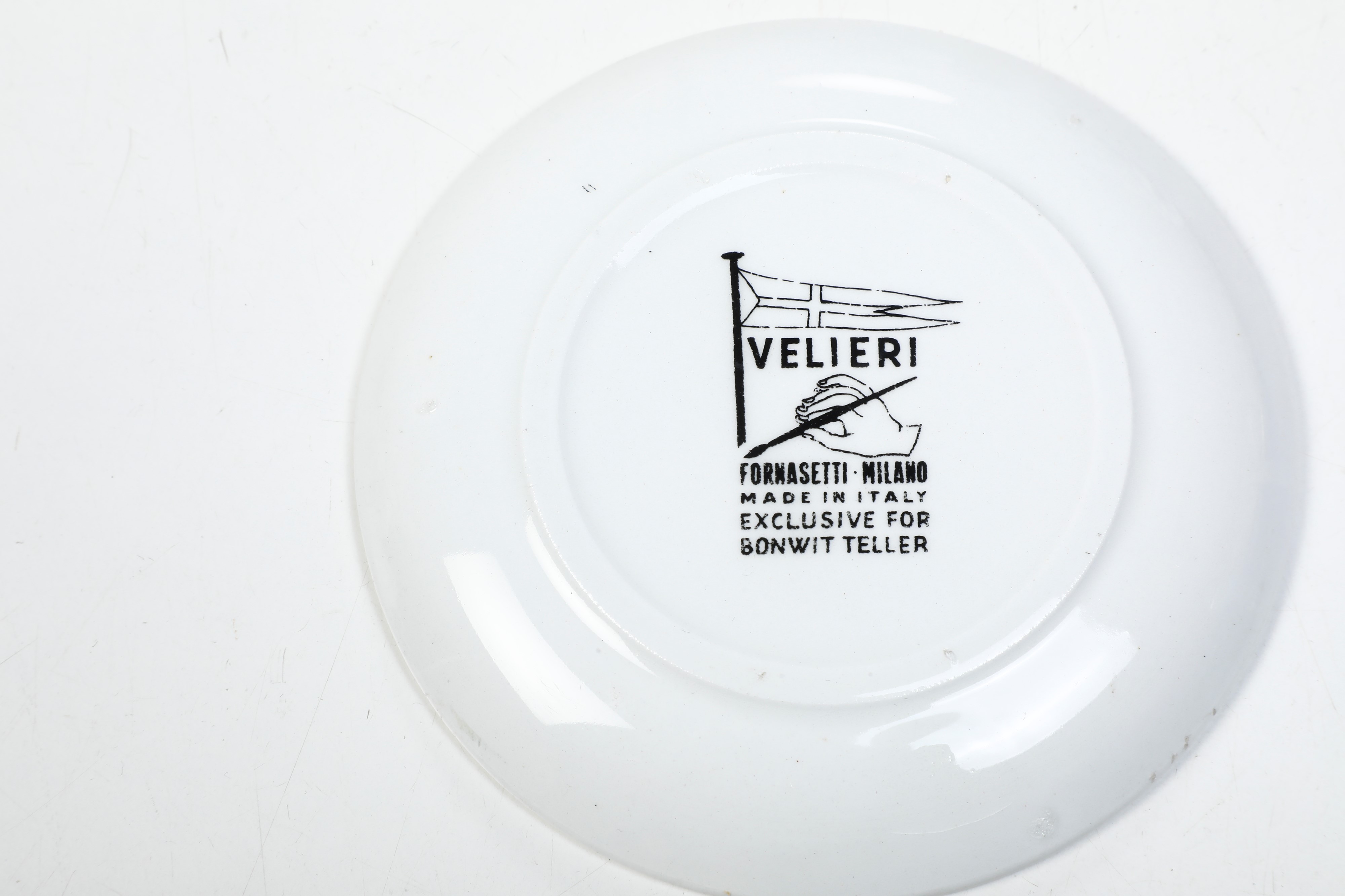 Sei Sottobicchieri "velieri".milano, Manifattura Fornasetti, 1950 Circa.