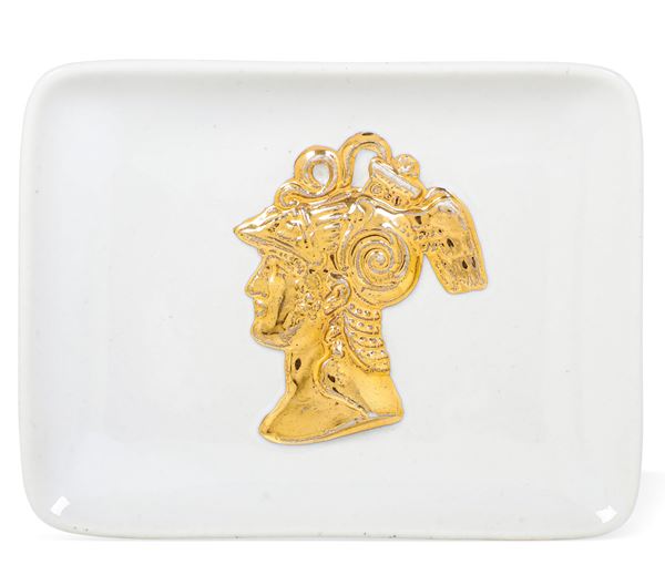 Vassoietto con Mercurio. Milano, Manifattura Fornasetti, 1950 circa.