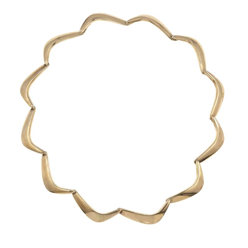 9Kt gold semi-rigid necklace with engraving  - Auction Jewels - Cambi Casa d'Aste