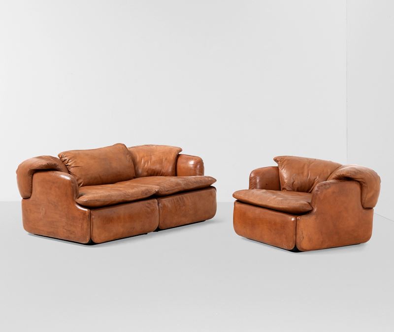 Alberto Rosselli : Divano e poltrona mod. Confidential  - Auction Design - Cambi Casa d'Aste