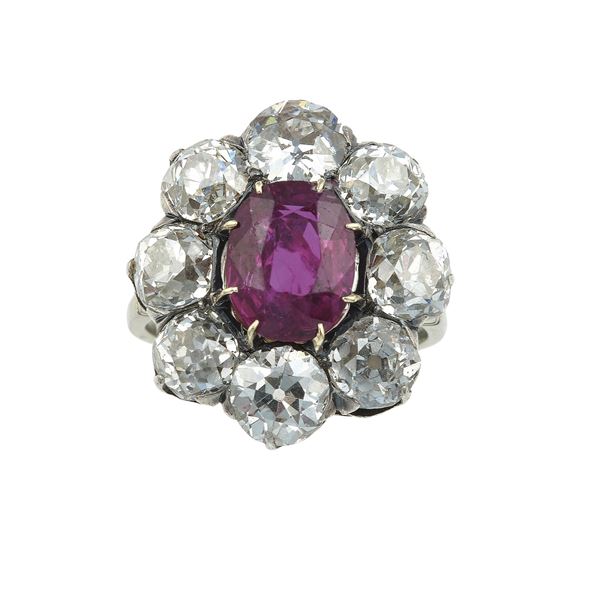 Ruby and diamond ring