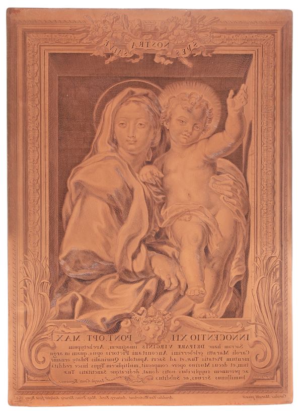 Van Westerhout Arnold da Carlo Maratti Madonna con bambino, 1698