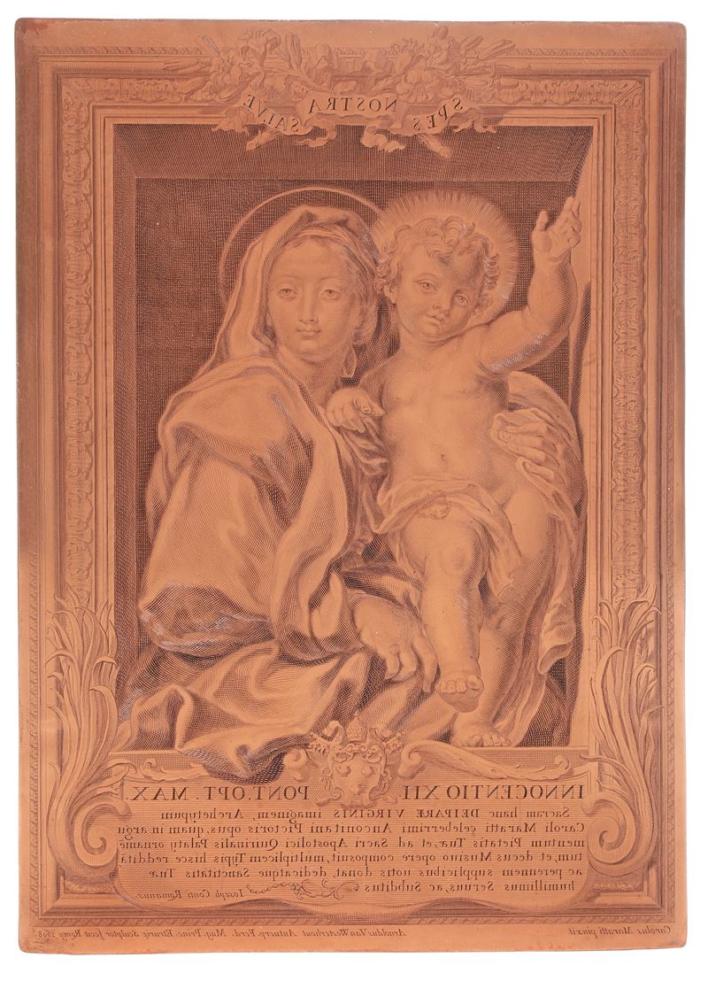 Van Westerhout Arnold da Carlo Maratti Madonna con bambino, 1698  - Auction Old and Rare Books - Cambi Casa d'Aste