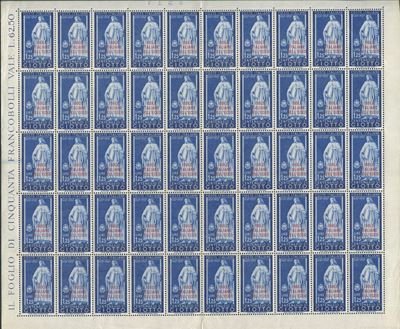 1938 - Egeo - Emissioni Generali - Giotto - i Due Valori in Fogli Cpl. di 50 Esemplari (sass. S.2...