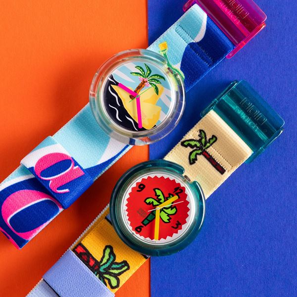 Swatch - Due Pop Swatch NOS:  Swatch Pop Lonely Island Swatch Pop Palmtree