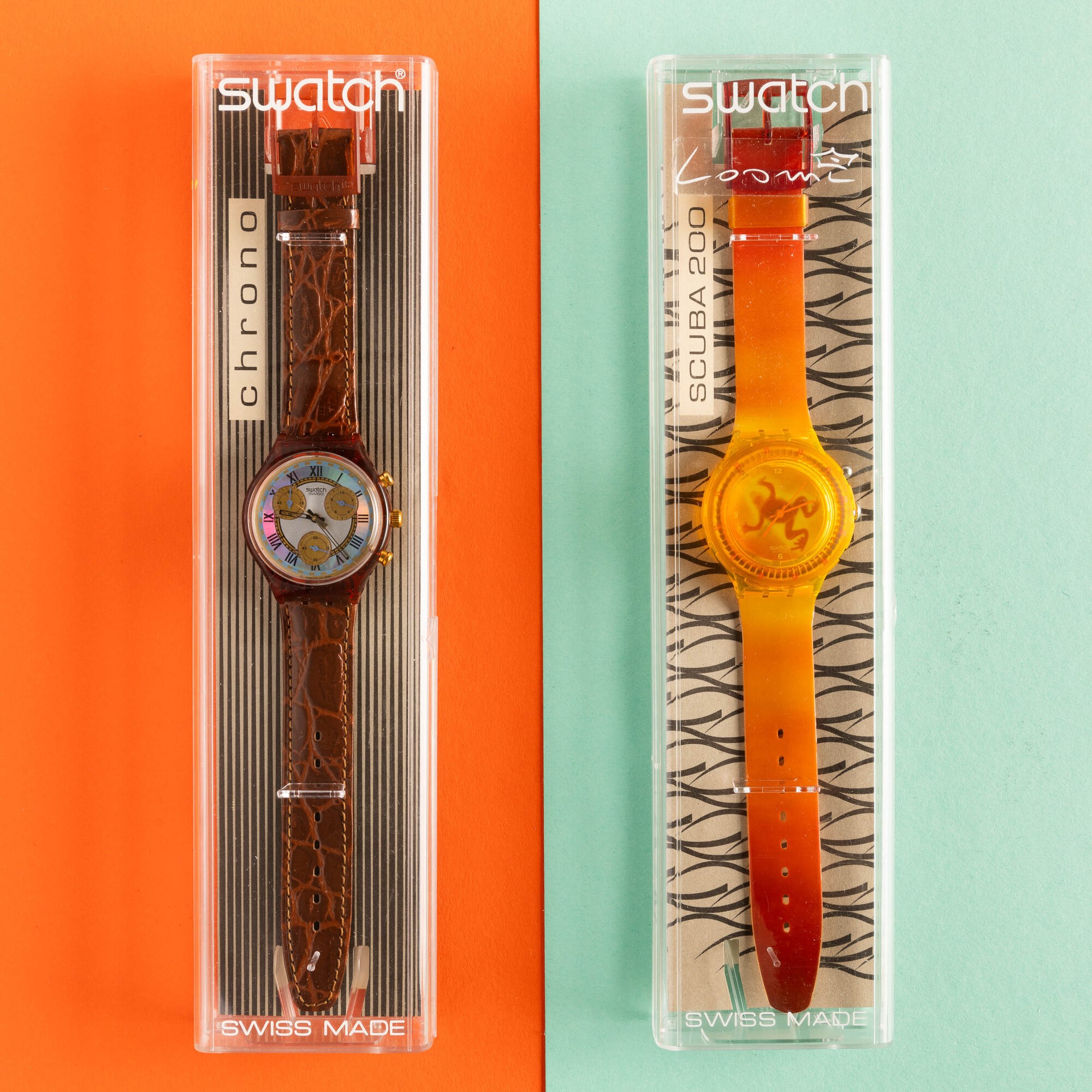 Swatch Chrono e Scuba Nos:swatch Chrono Romainswatch Scuba 200 Luminosa
