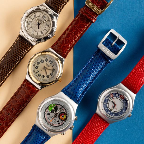 Swatch - Due Swatch Irony, uno Swatch Irony Scuba, uno Swatch Irony Chrono NOS:  Swatch Scuba Sablier Swatch Irony Red Jack Swatch Irony Chrono All Over Swatch Irony Preppie